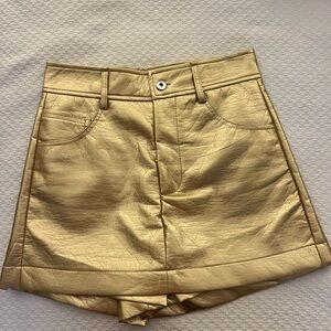 Glam Metallic Gold High Waist Shorts NWT